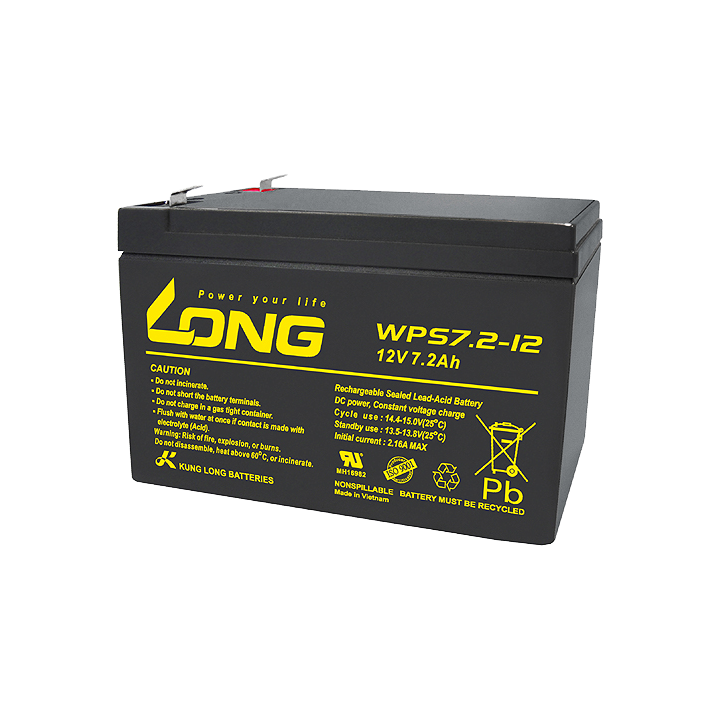 USV-Batterie 7.20Ah 12V Long WPS7.2-12 | telebaterias.com