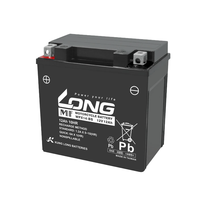 Batterie de voiture 12Ah 12V Long WPX14-BS | telebaterias.com