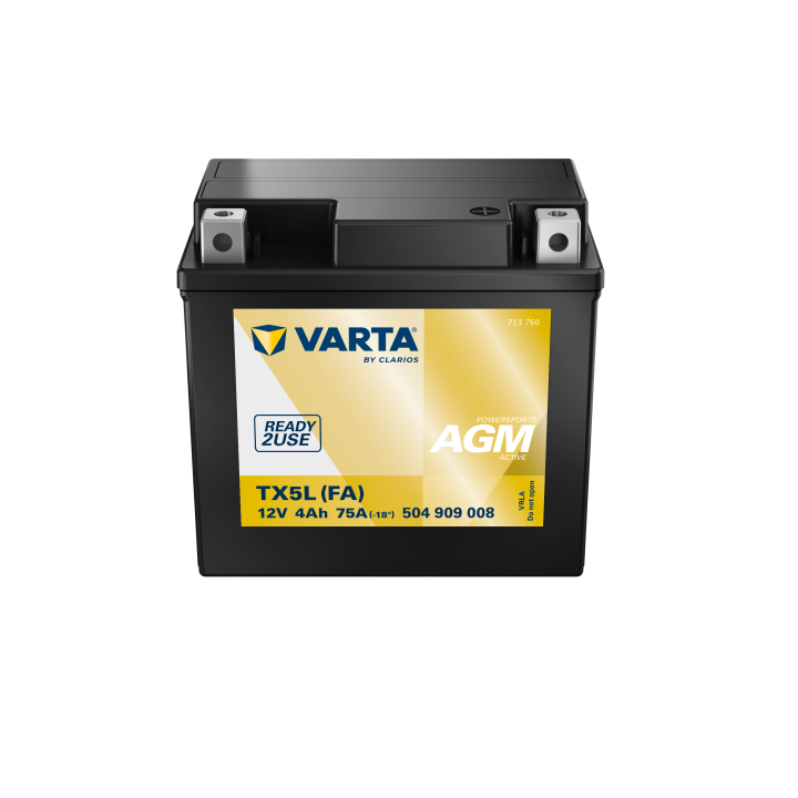 Motorcycle battery 4Ah 12V 75A Varta 504909008 | telebaterias.com