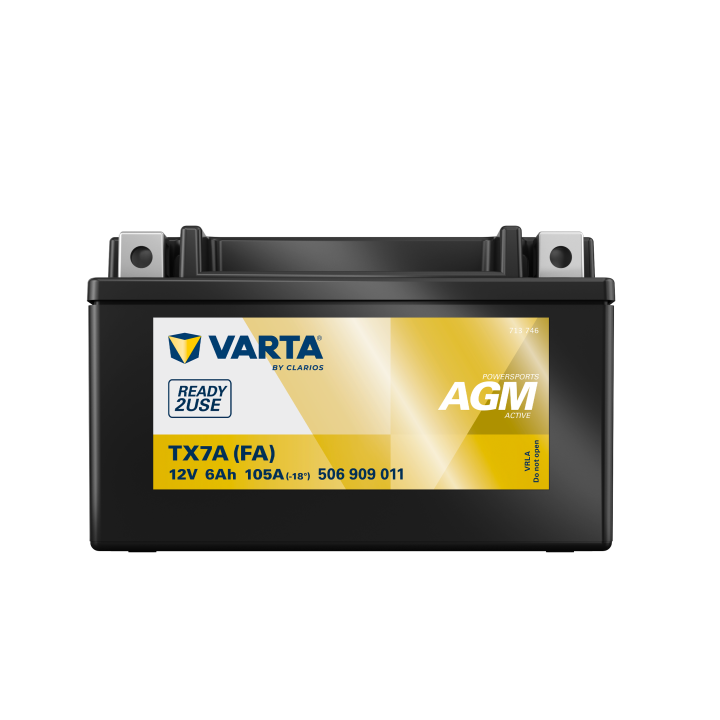 Motorcycle battery 6Ah 12V 105A Varta 506909011 | telebaterias.com